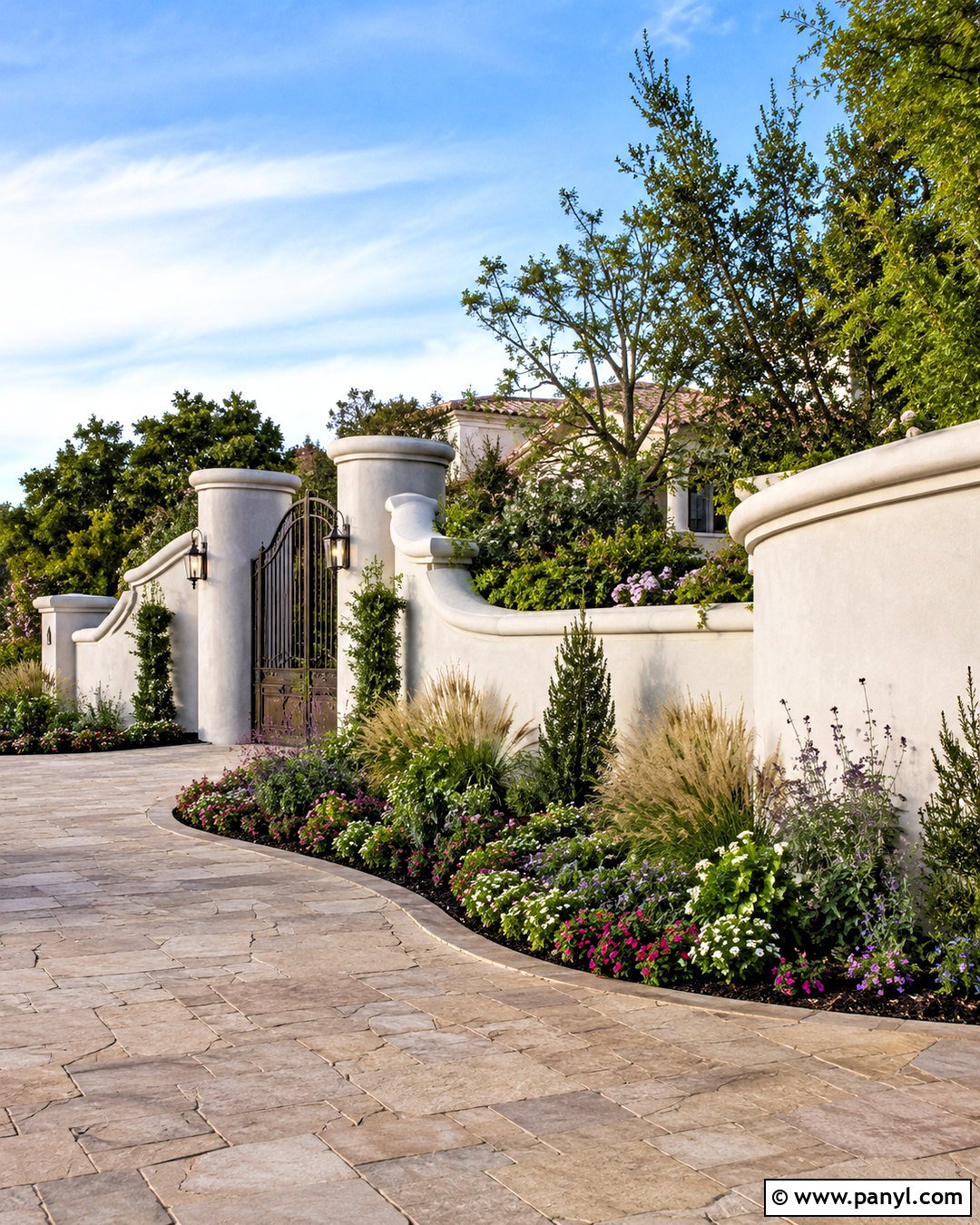 Curved Boundary Wall - 20 boundary wall design exterior ideas