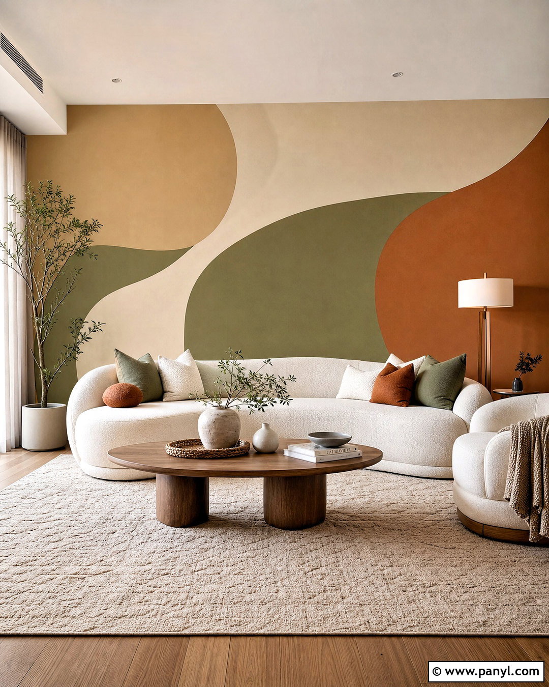 Curved Color Block Wall Painting - 20 wall painting patterns ideas