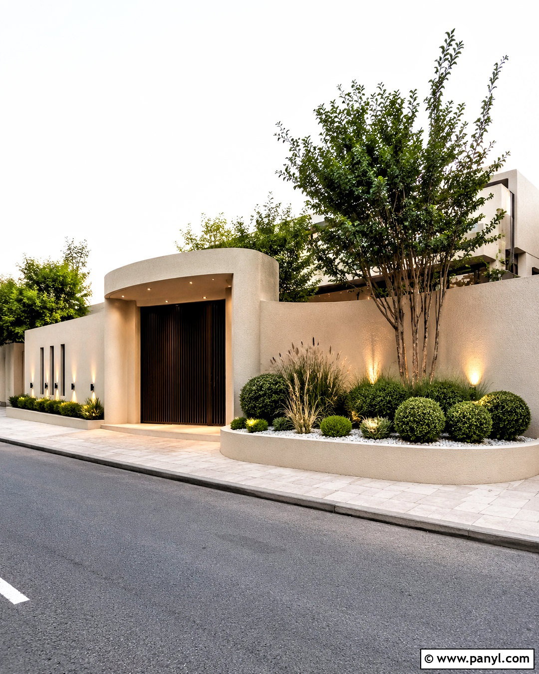 Curved Compound Wall - 20 compound wall design exterior modern ideas