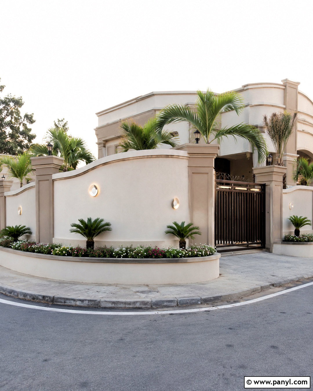 Curved Compound Wall - 20 compound wall design exterior indian simple ideas