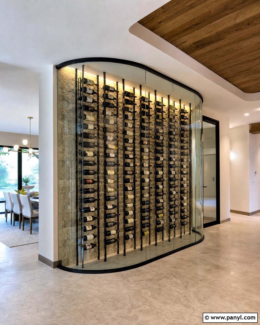 Curved Glass Wine Cellar Wall - 20 small glass wine cellar wall ideas