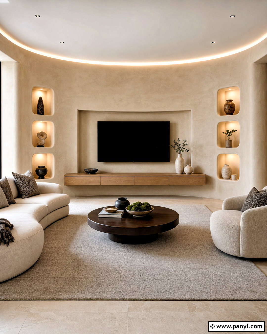 Curved Media Living Room Focal Wall - 20 focal wall ideas living room ideas