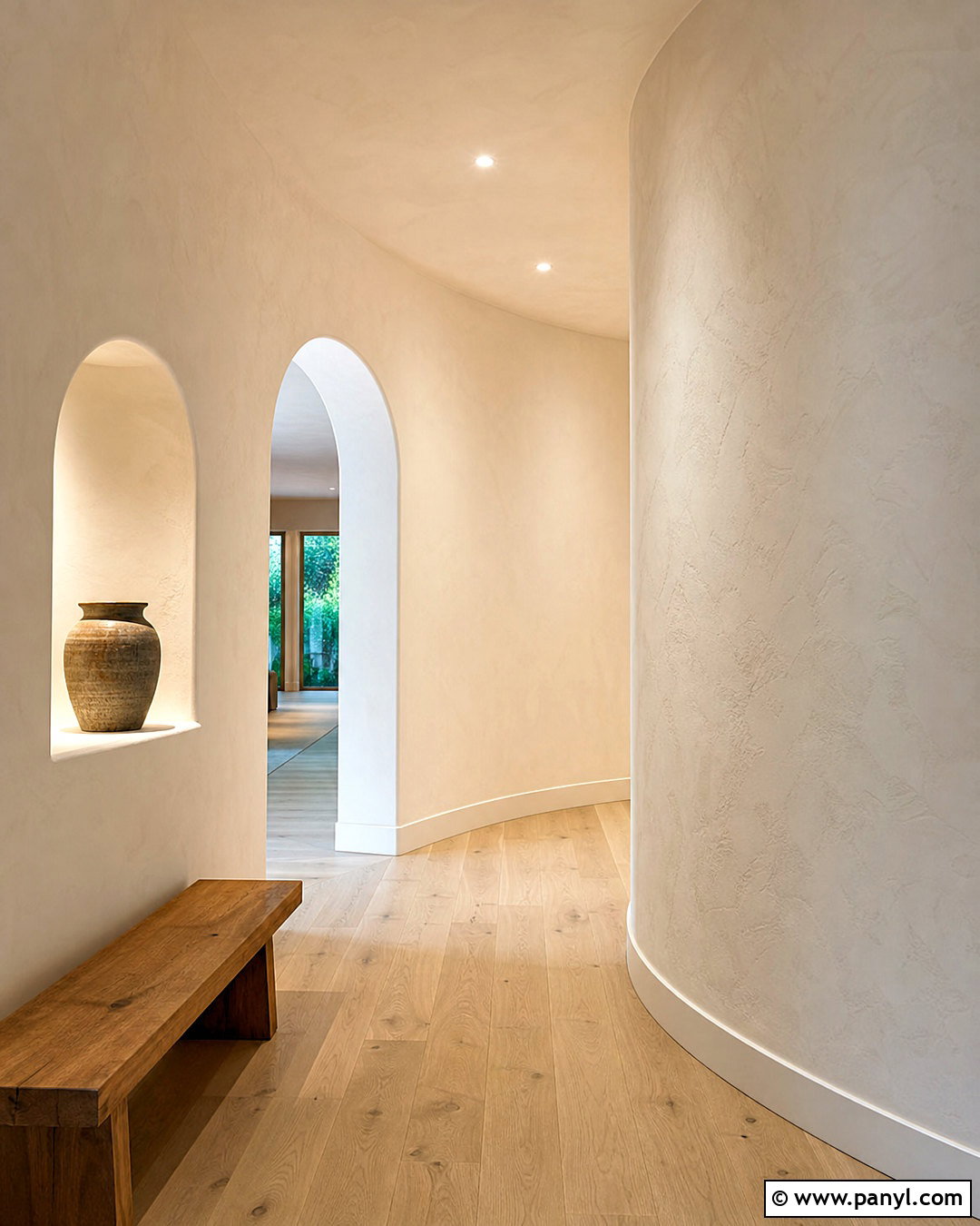 Curved Stucco Hallway Wall - 20 stucco walls