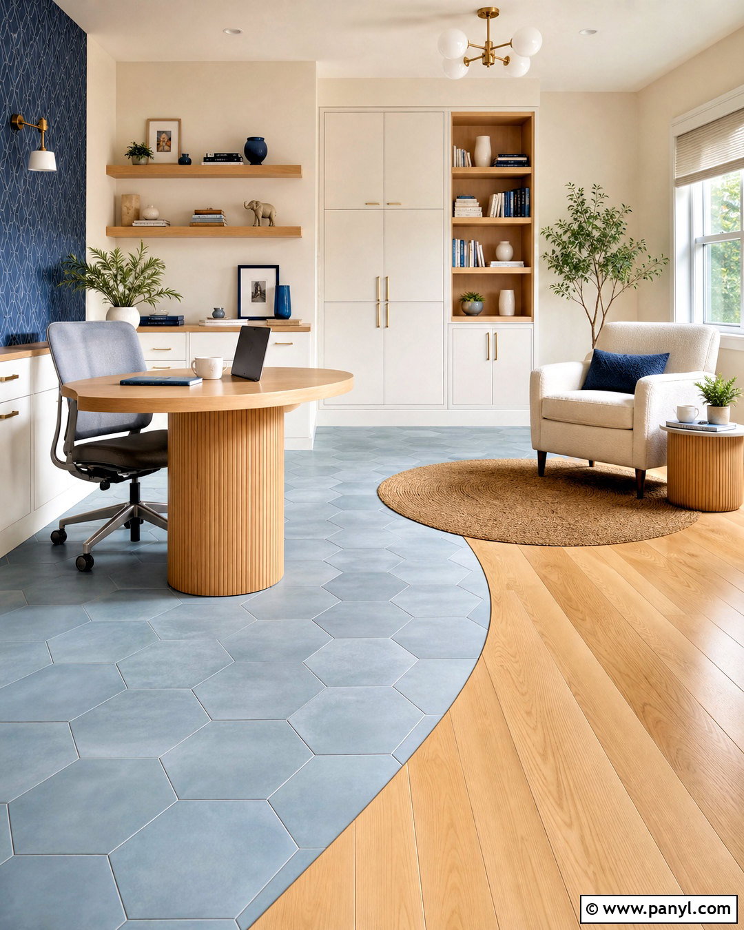 Curved Tile And Maple Hardwood Transition - 20 tile and hardwood floor combination ideas
