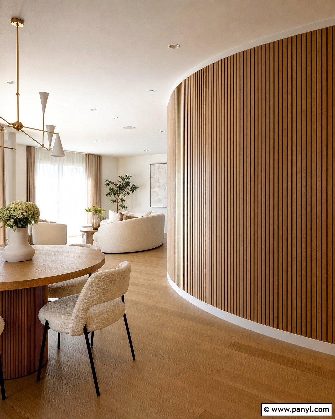 Curved Wood Panel Textured Wall - 20 modern textured walls