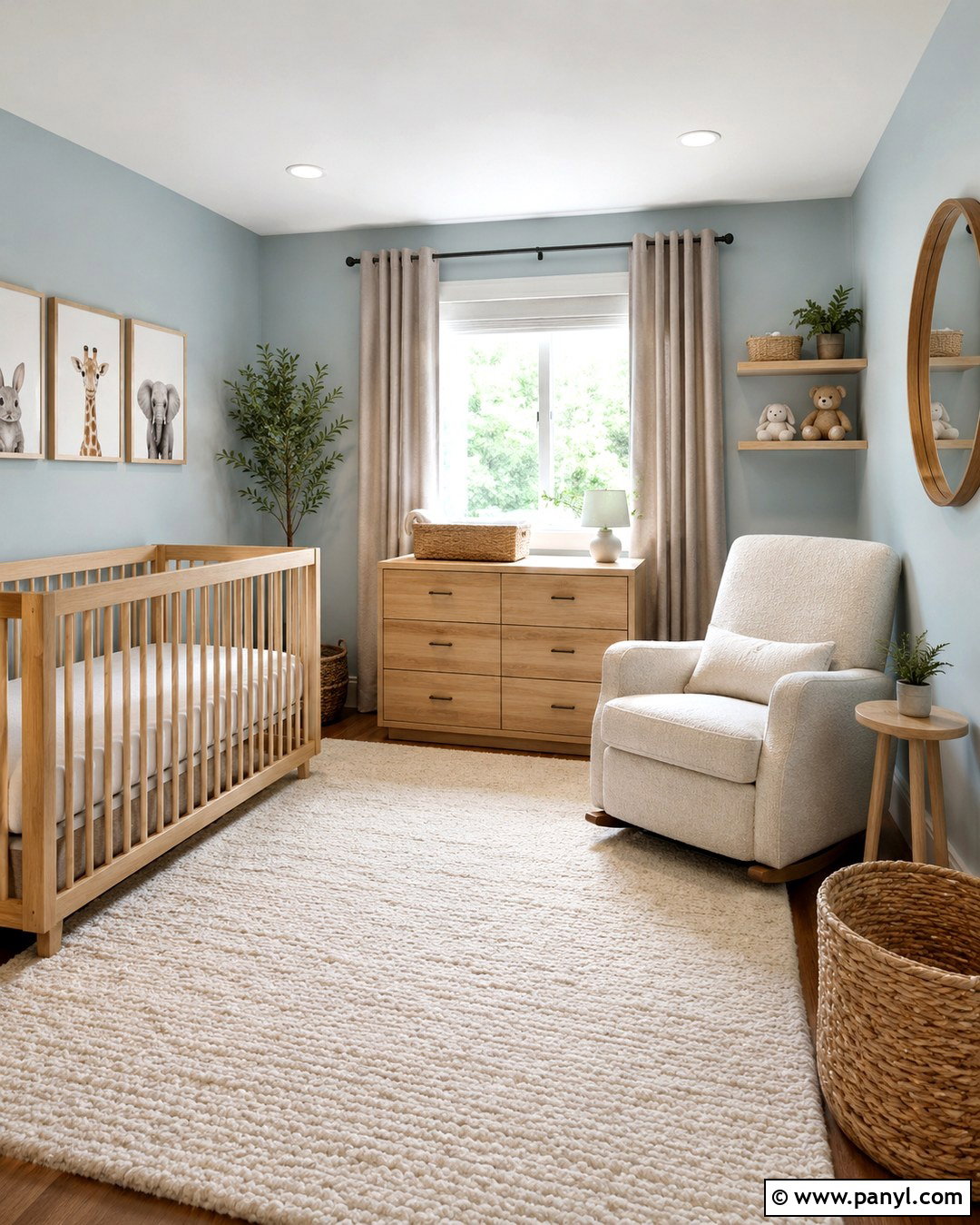 Cyan Nursery With Soft Neutrals - 20 Cyan Wall Color Ideas