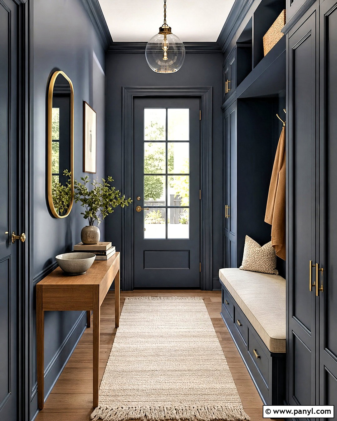 Cyberspace Color-Drenched Entryway - 20 cyberspace sherwin williams ideas