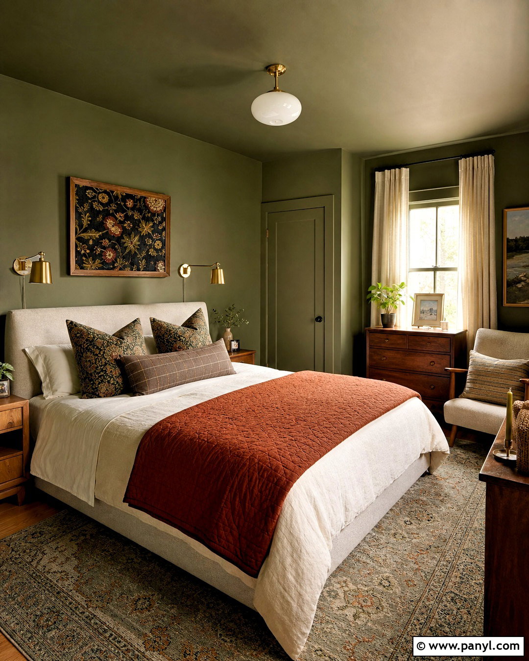DIY Color-Drenched Guest Room - 20 home aesthetic diy ideas
