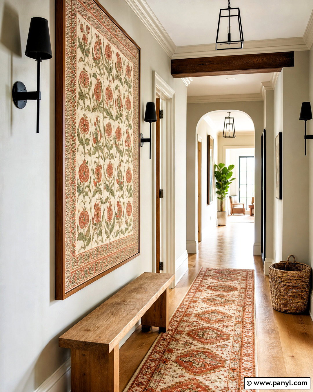 DIY Fabric Panel Hallway - 20 home aesthetic diy ideas
