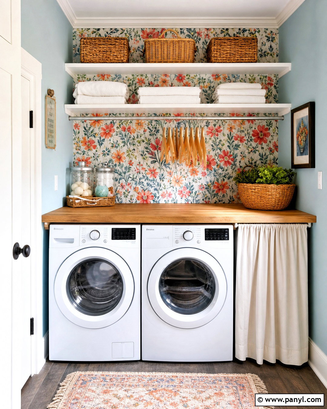 DIY Hidden Laundry Station - 20 home aesthetic diy ideas