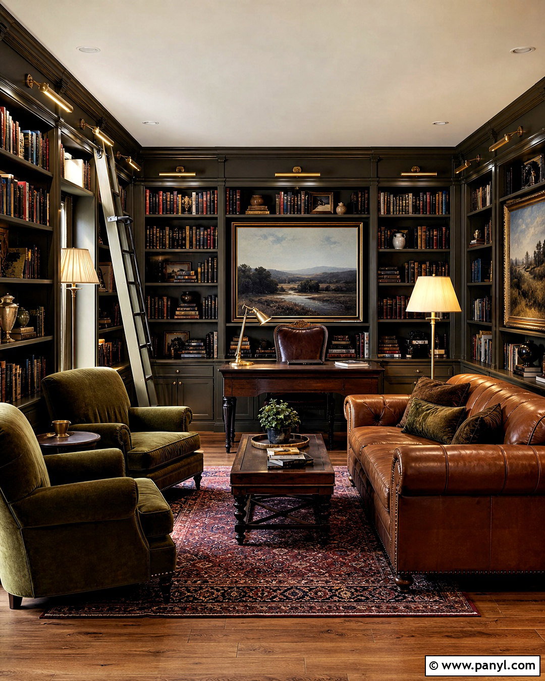 Dark Academia Basement Library - 20 moody basement ideas