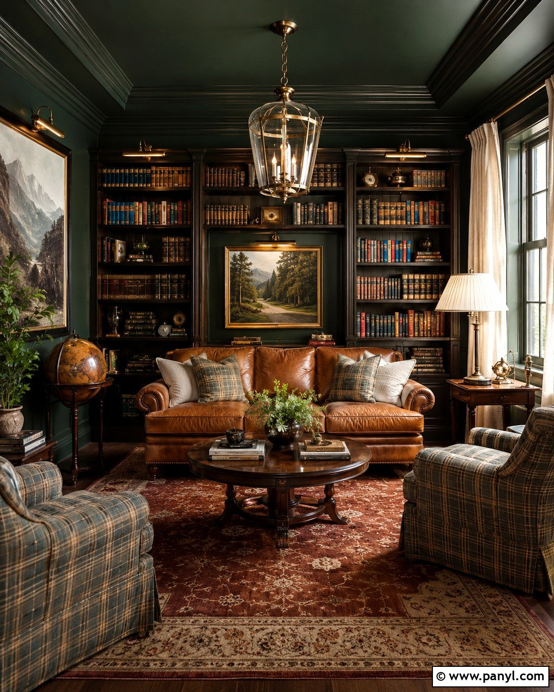 Dark Academia Black Green Library - 20 Dark Academia Wall Paint Ideas