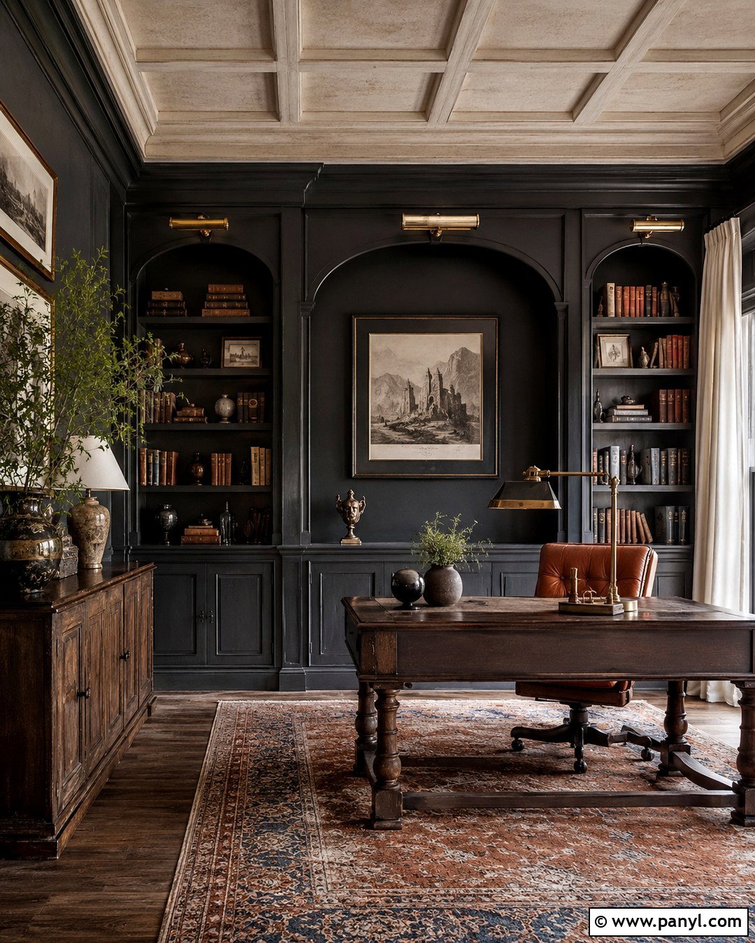 Dark Academia Charcoal Study - 20 Dark Academia Wall Paint Ideas