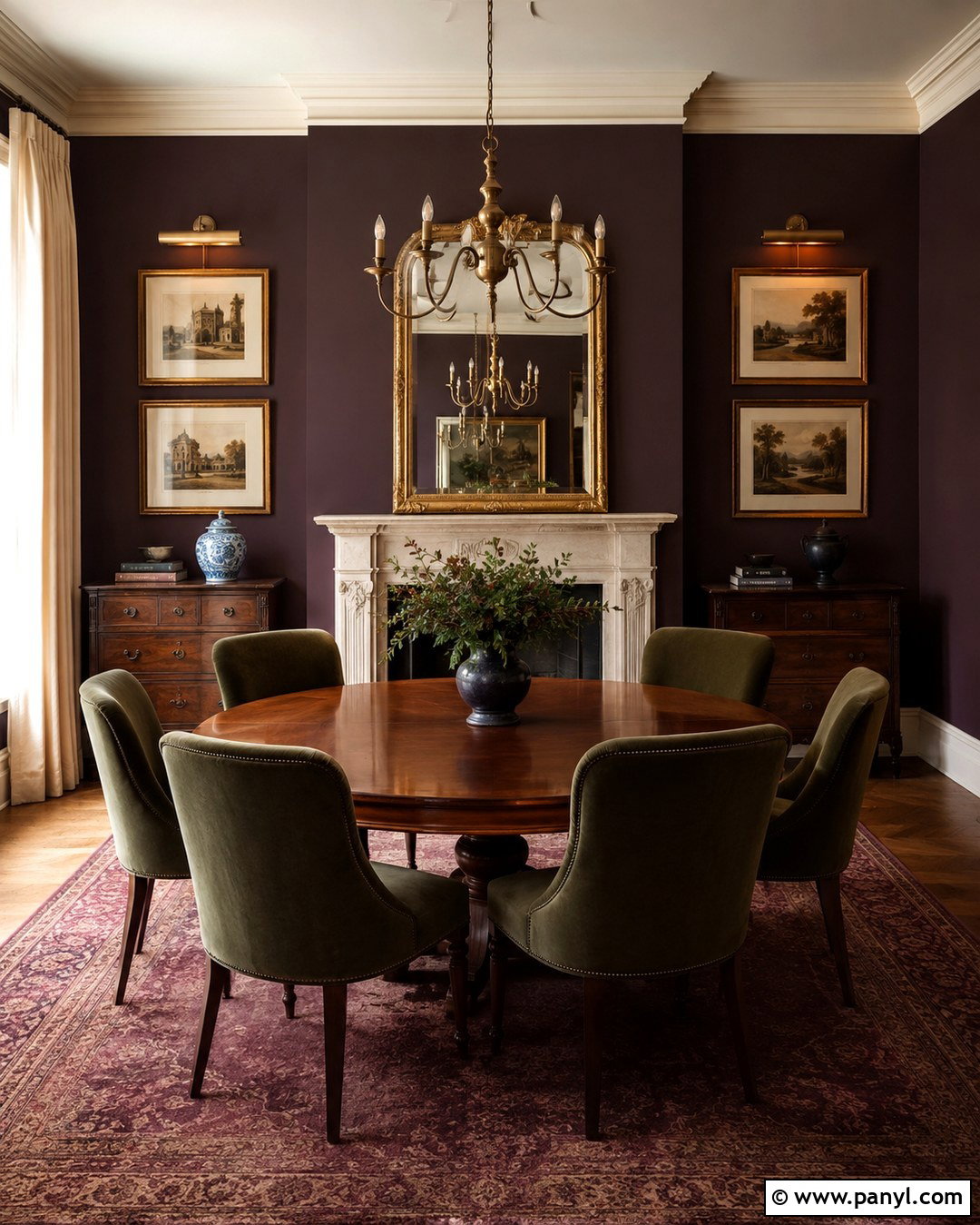 Dark Academia Eggplant Dining Room - 20 Dark Academia Wall Paint Ideas