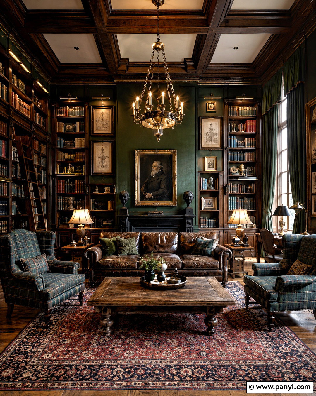 Dark Academia Library - 20 dark moody interior design ideas