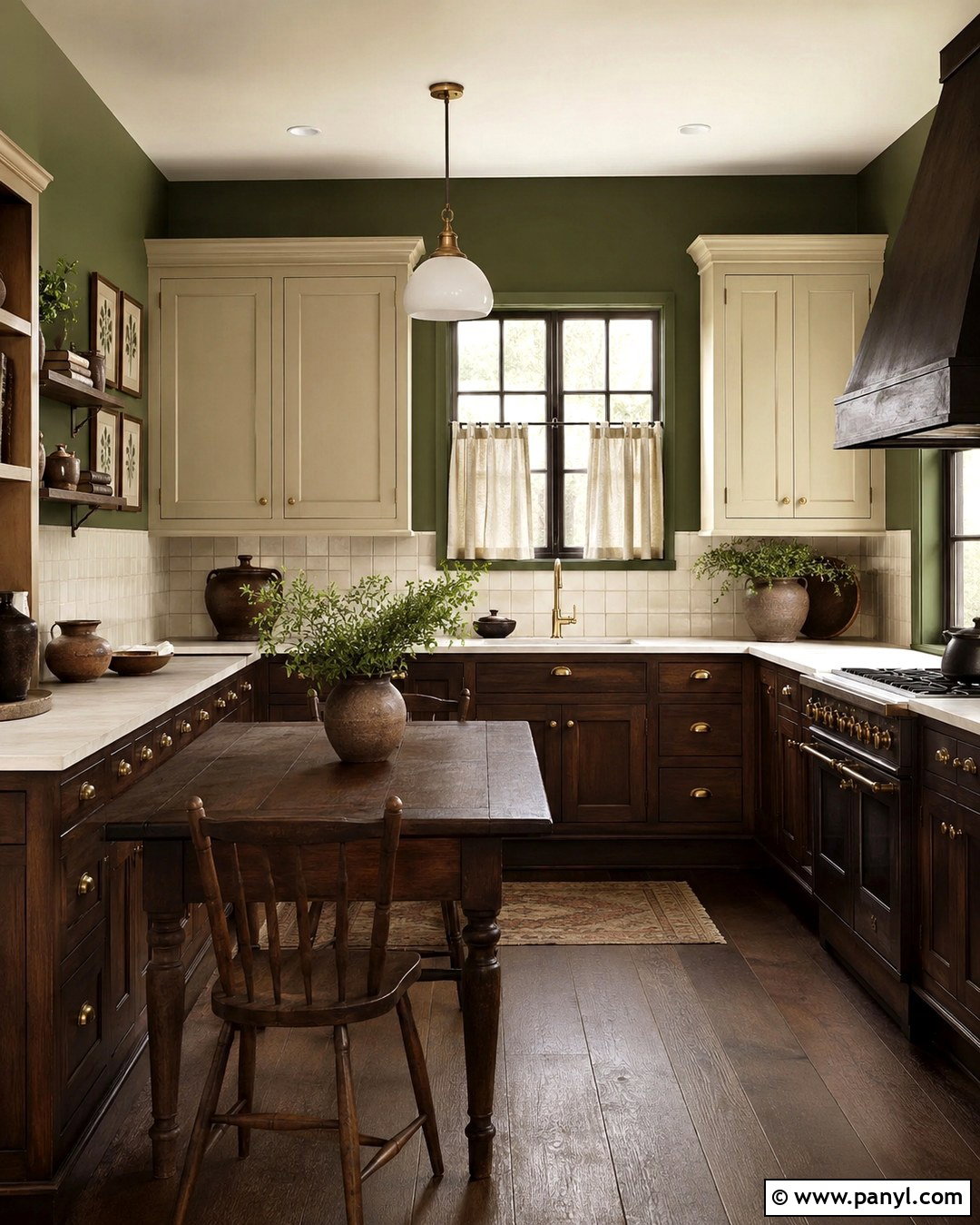 Dark Academia Moss Green Kitchen - 20 Dark Academia Wall Paint Ideas