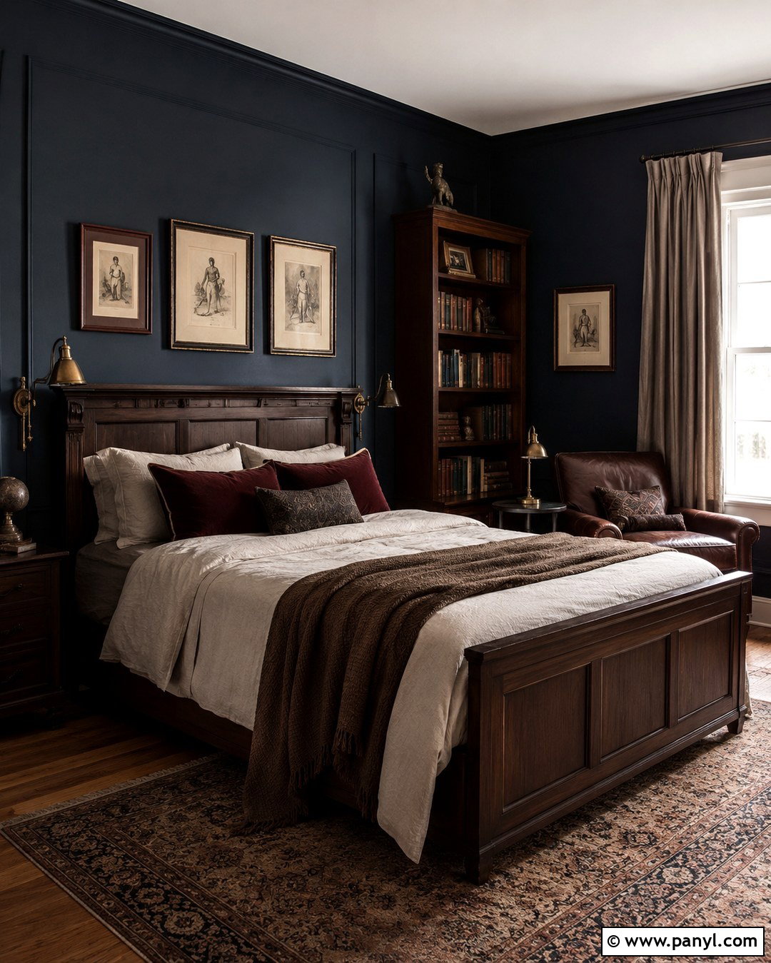 Dark Academia Navy Bedroom - 20 Dark Academia Wall Paint Ideas