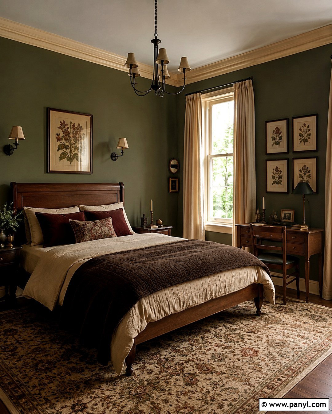 Dark Academia Olive Green Bedroom - 20 Dark Academia Wall Paint Ideas