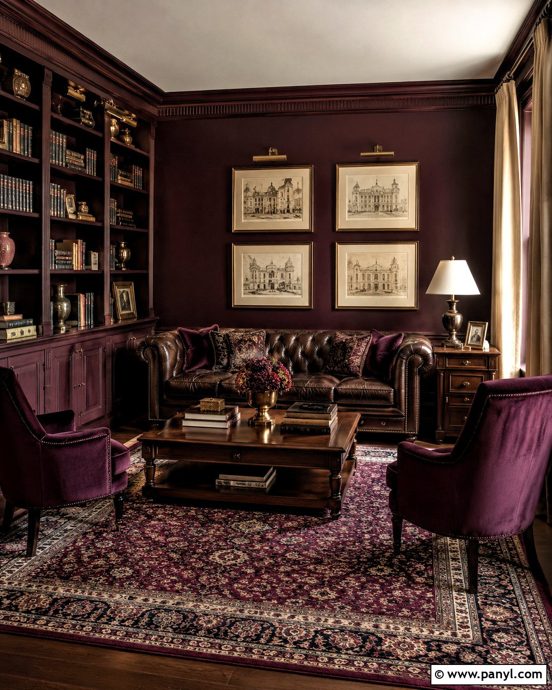 Dark Academia Purple Living Room - 20 dark purple living room ideas