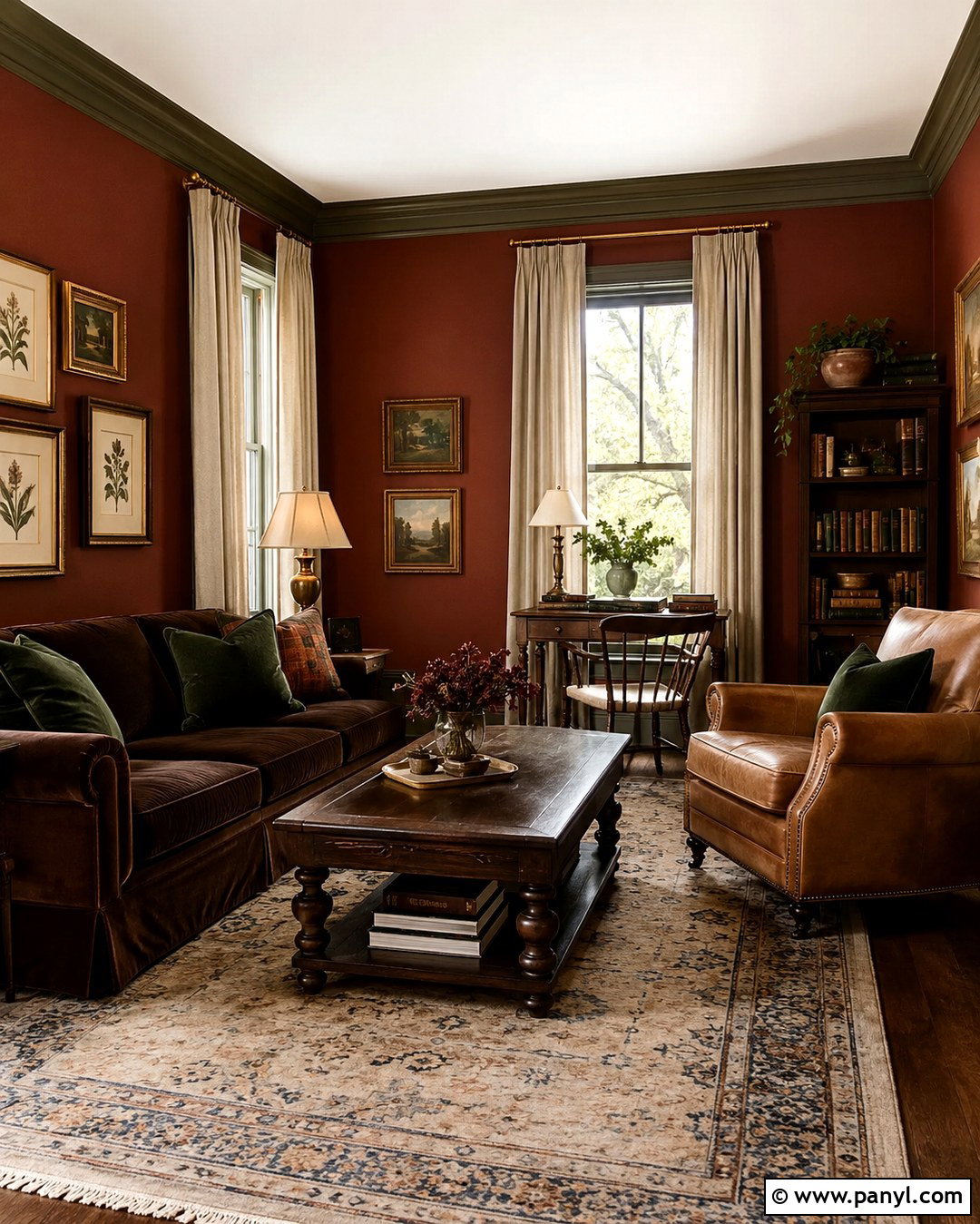 Dark Academia Rust Red Sitting Room - 20 Dark Academia Wall Paint Ideas