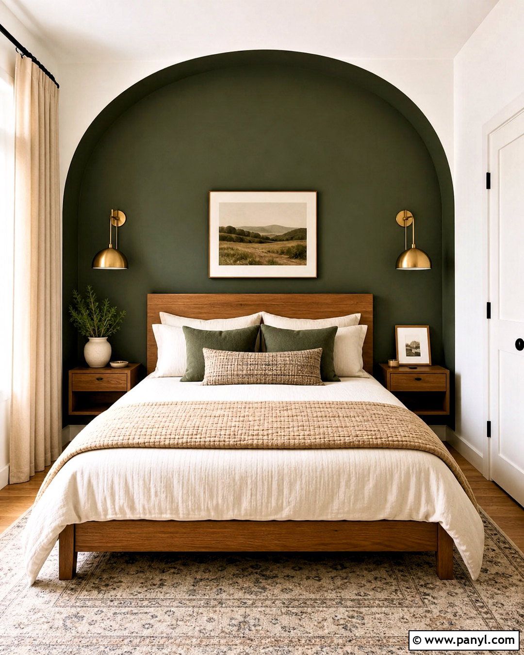 Dark Arched Accent Wall Bedroom - 20 dark accent wall bedroom ideas