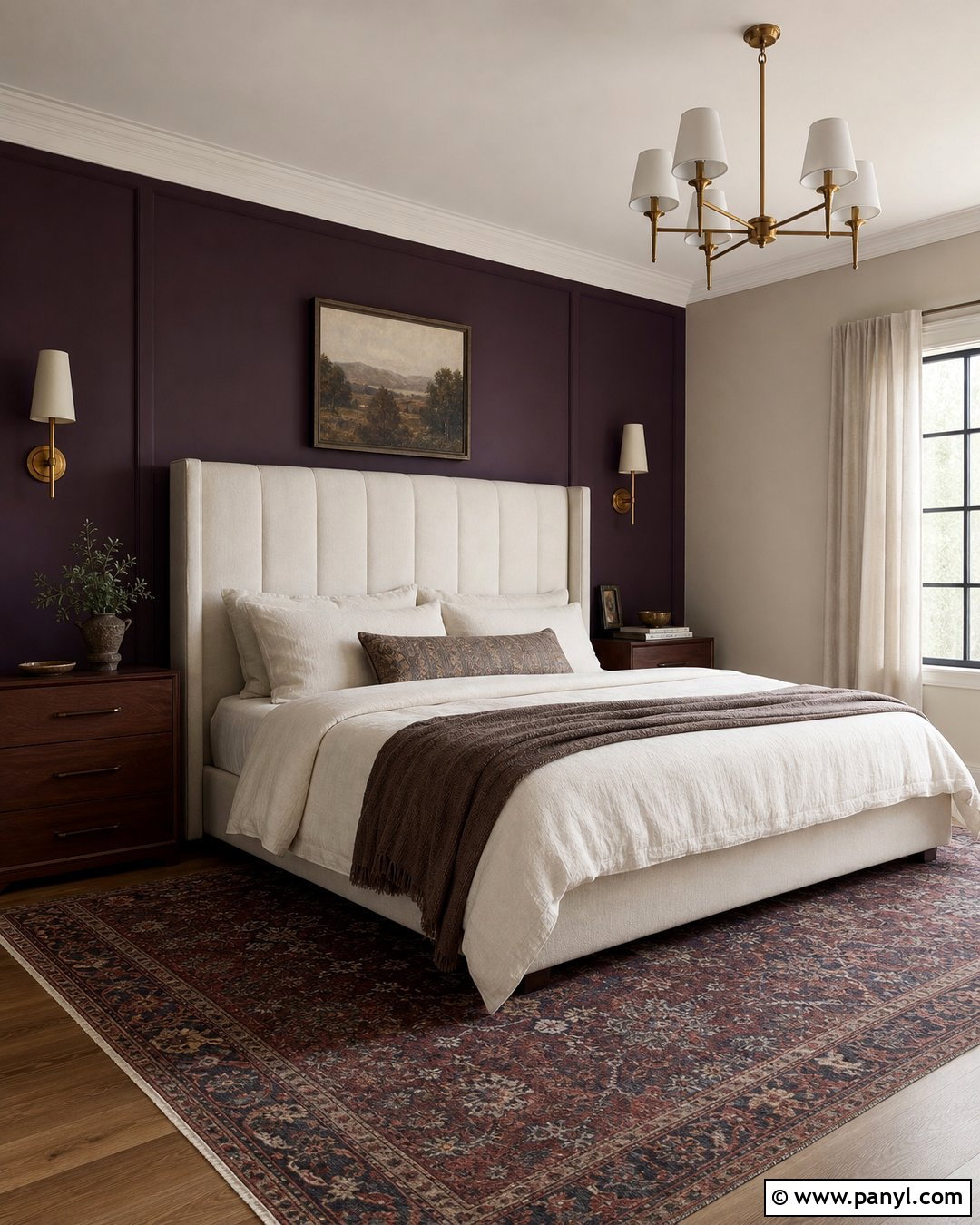 Dark Aubergine Accent Wall - 30 accent wall paint colors