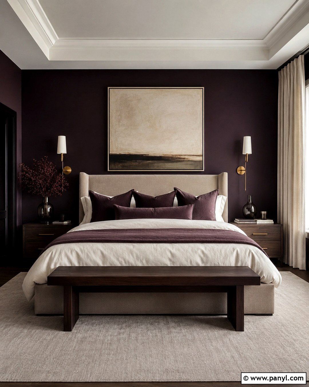 Dark Aubergine Master Bedroom Walls - 20 Dark Wall Master Room Ideas