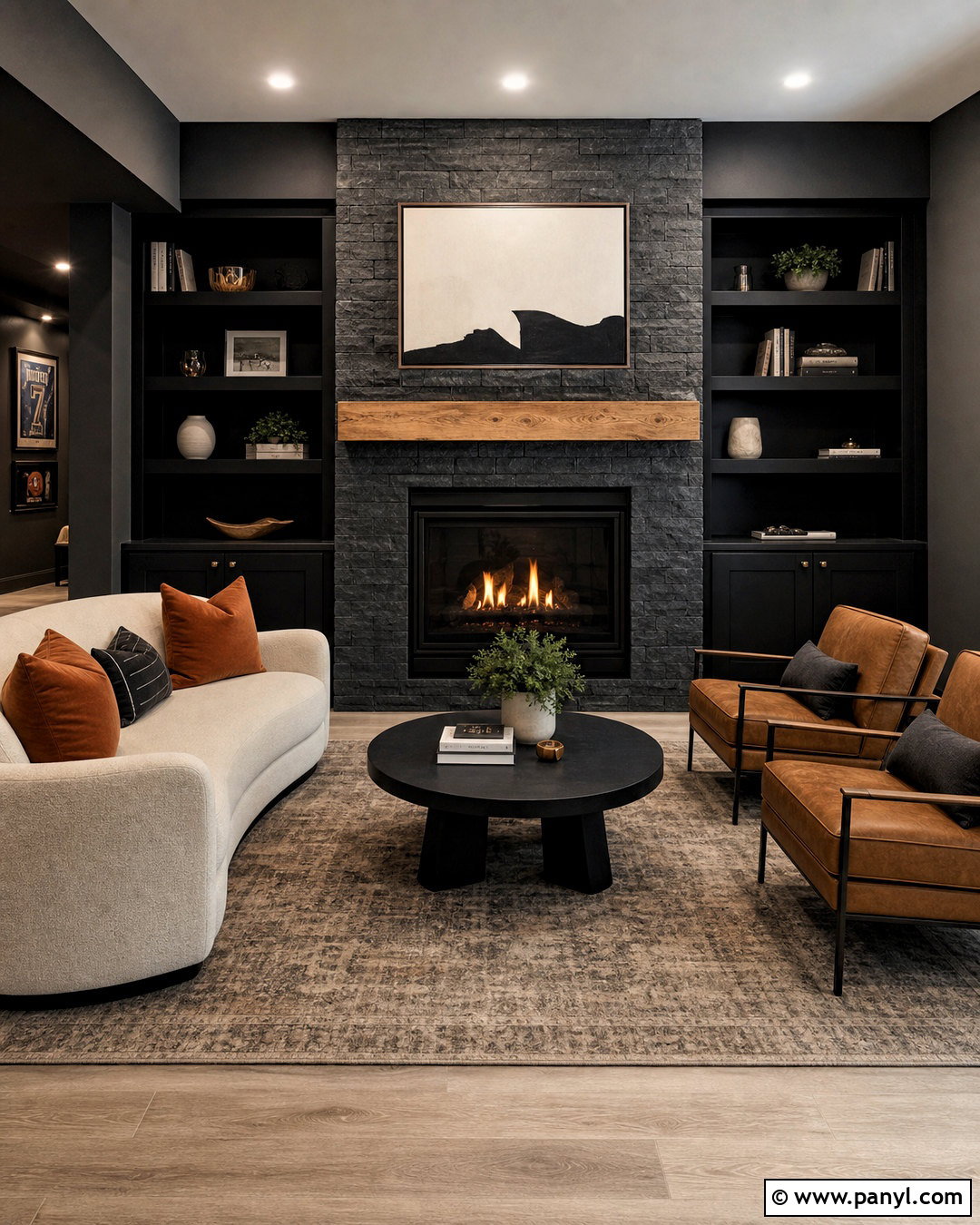 Dark Basement Fireplace Lounge - 20 dark basement ideas