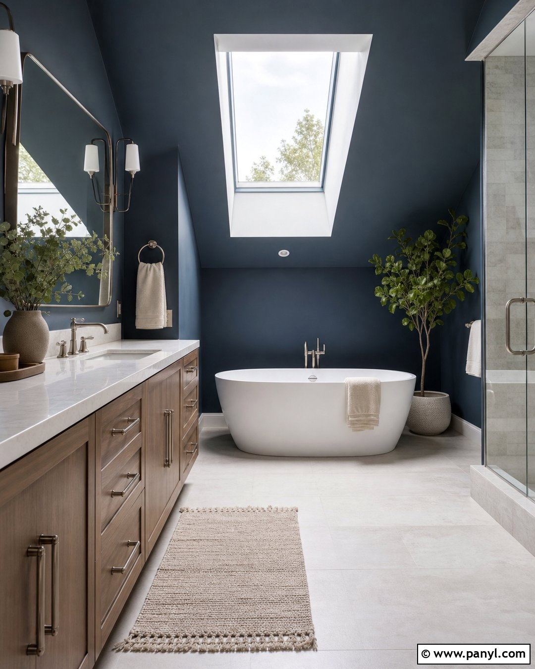 Dark Bathroom Walls With Skylight - 30 Bathroom Dark Walls