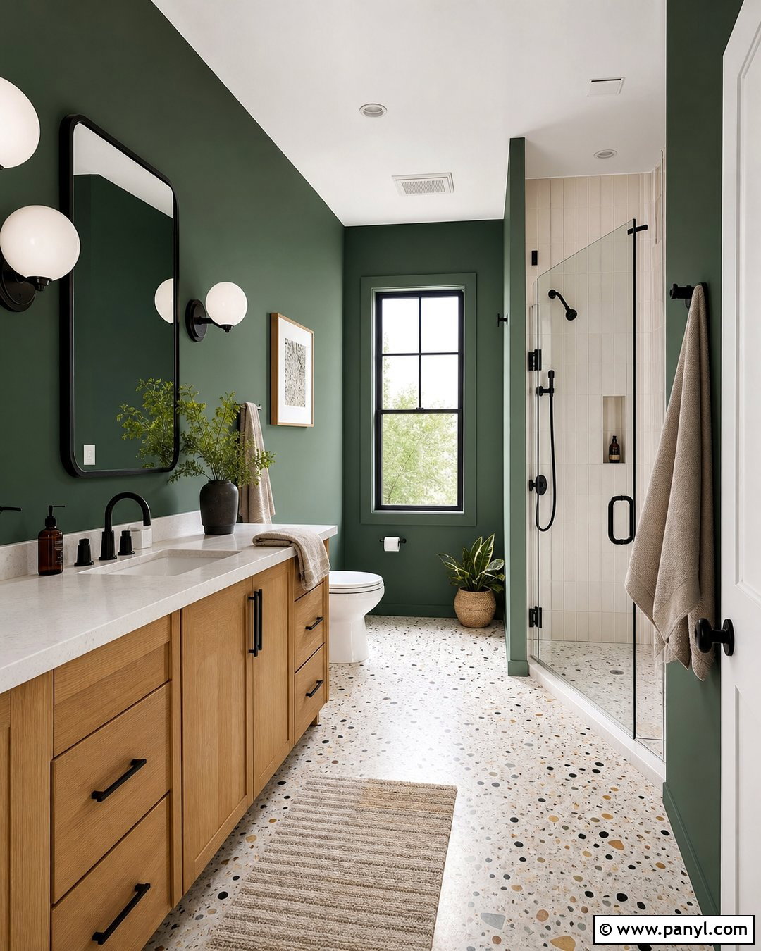 Dark Bathroom Walls With Terrazzo Floor - 30 Bathroom Dark Walls