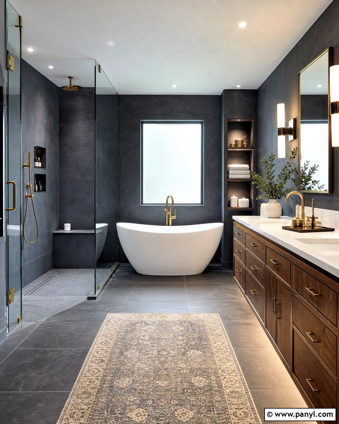 Dark Bathroom With Freestanding Tub - 20 dark bathroom design ideas