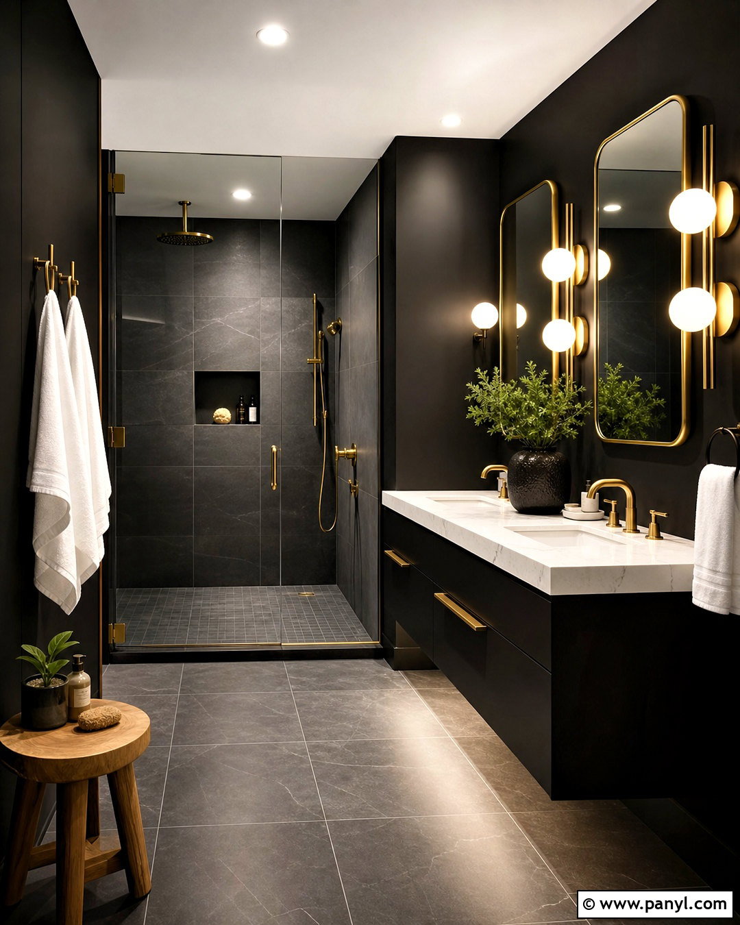 Dark Bathroom With Gold Fixtures - 20 dark bathroom ideas modern ideas