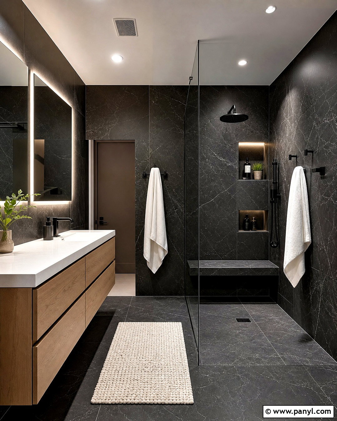 Dark Bathroom With Walk-In Shower - 20 dark bathroom ideas modern ideas