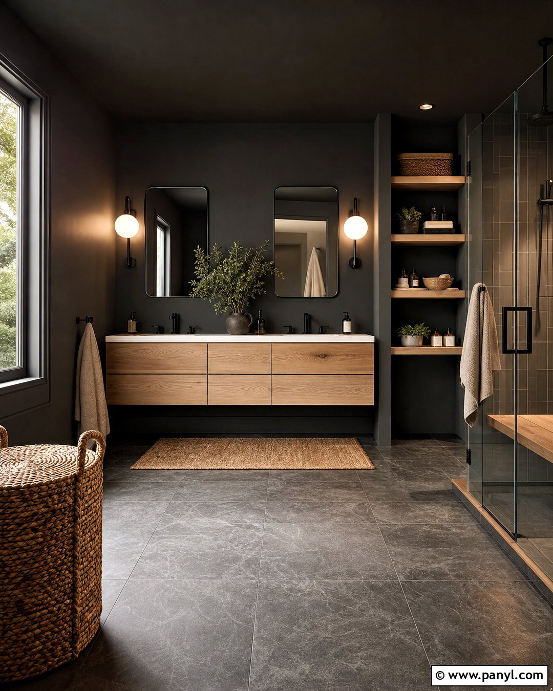 Dark Bathroom With Wood - 20 dark bathroom design ideas