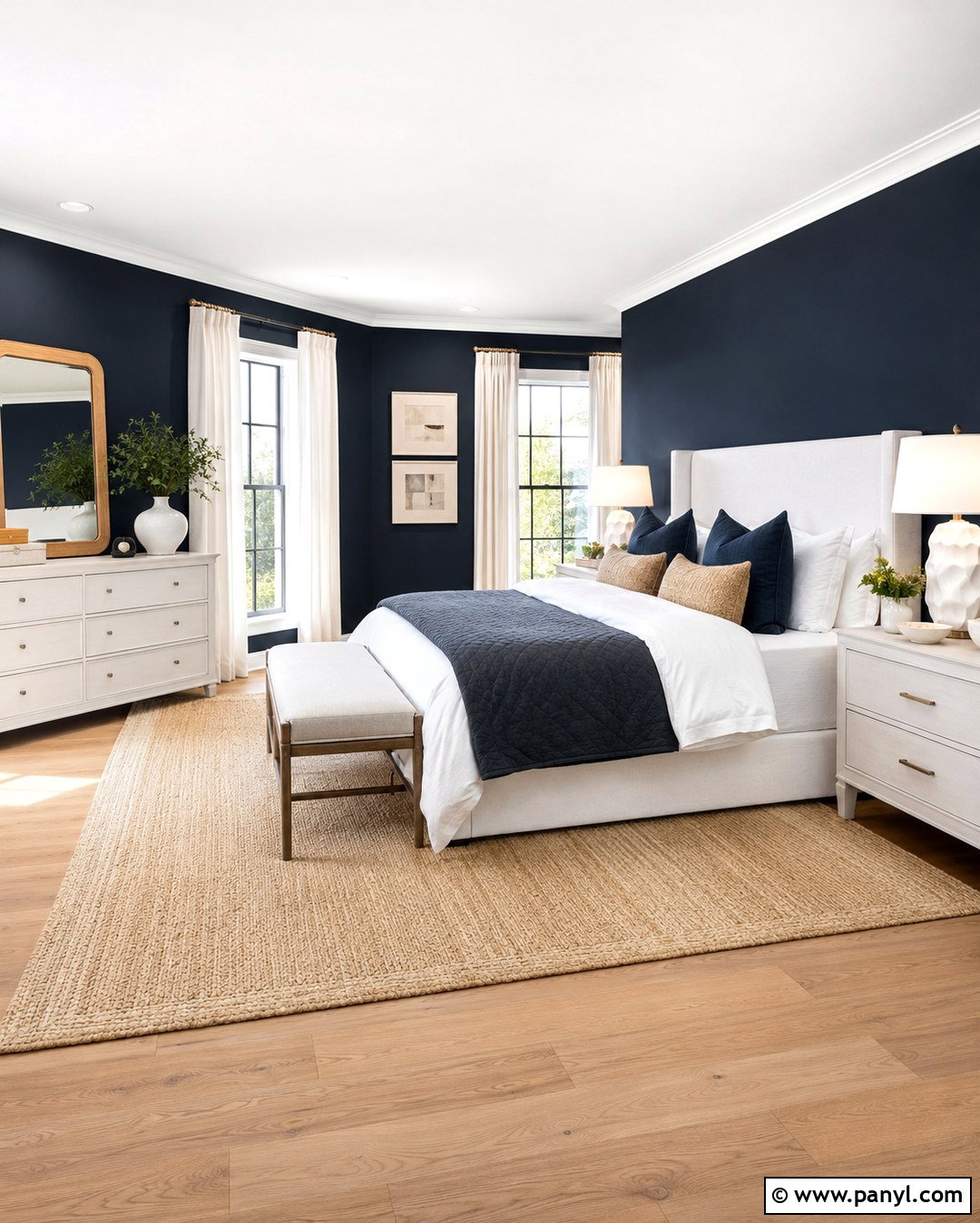 Dark Bedroom Walls With White Furniture - 20 Dark Wall Master Room Ideas