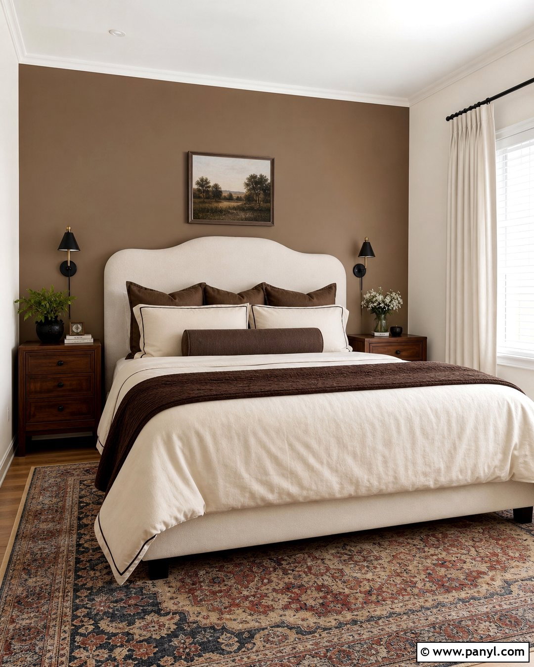 Dark Beige Accent Wall Behind The Bed - 20 Dark Beige Wall Color Ideas