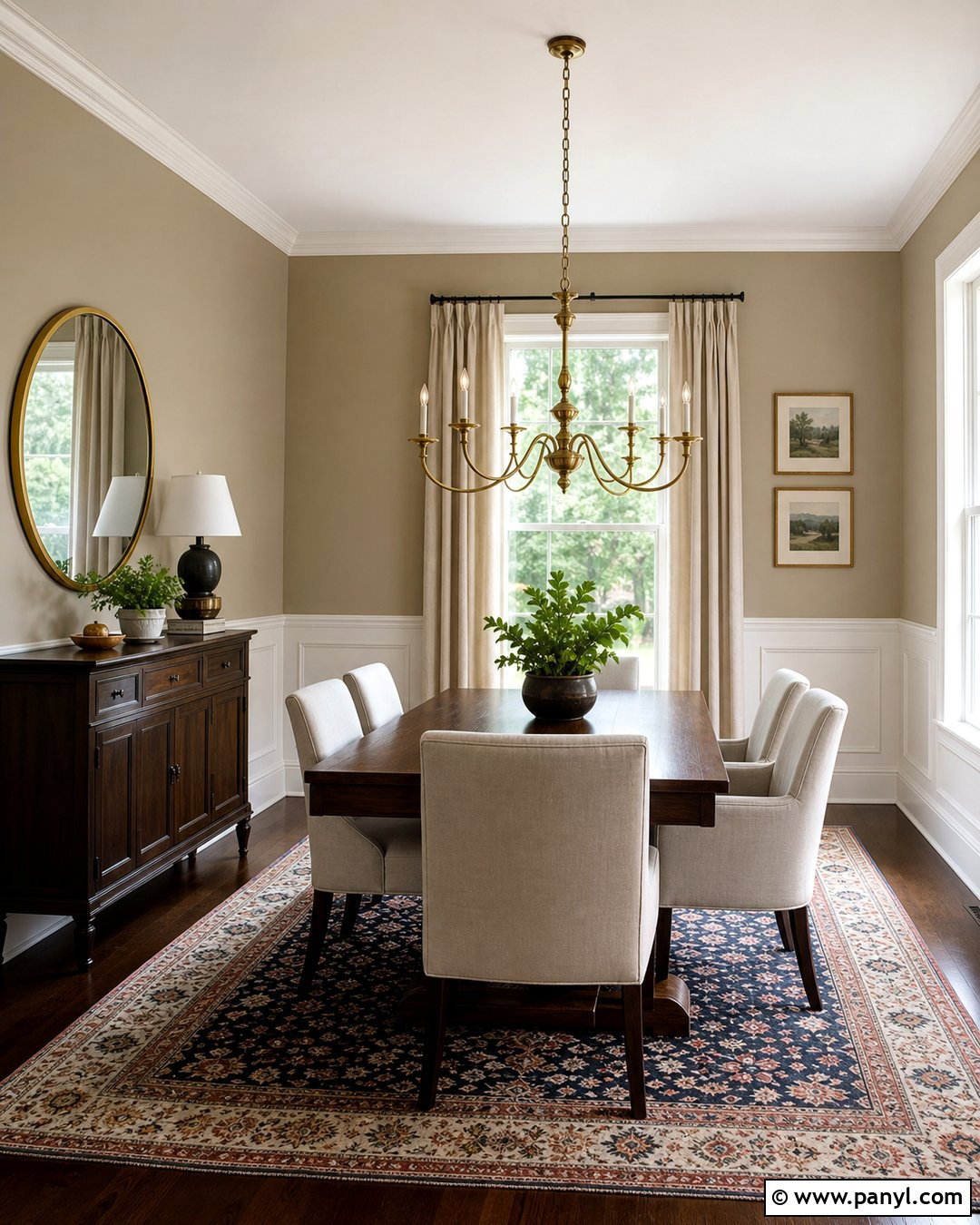 Dark Beige Dining Room With White Trim - 20 Dark Beige Wall Color Ideas