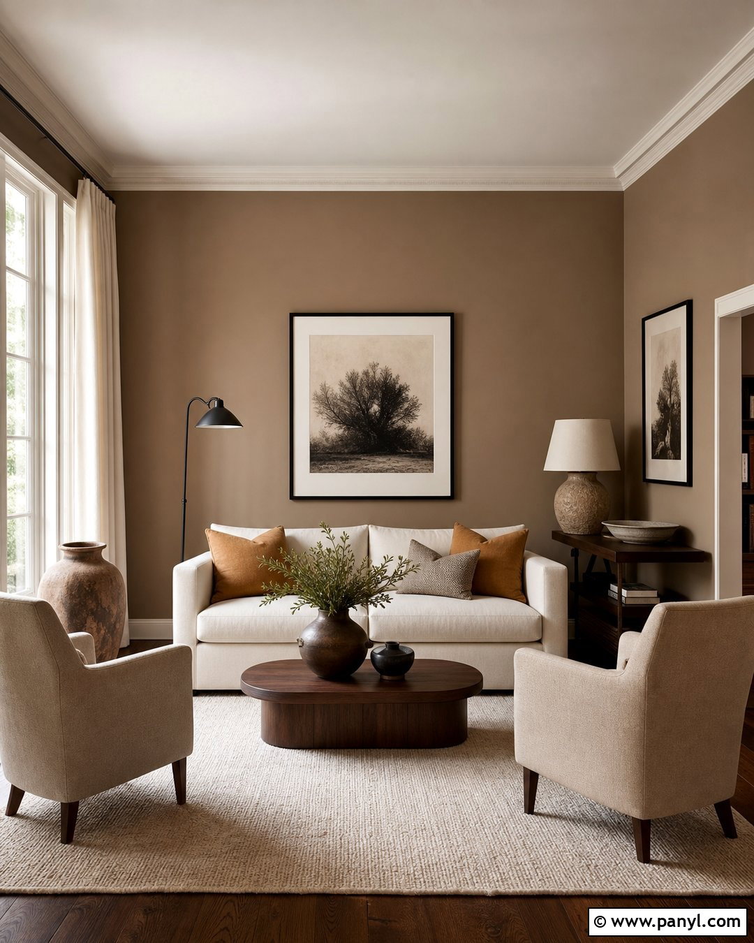 Dark Beige Living Room With Cream Furniture - 20 Dark Beige Wall Color Ideas