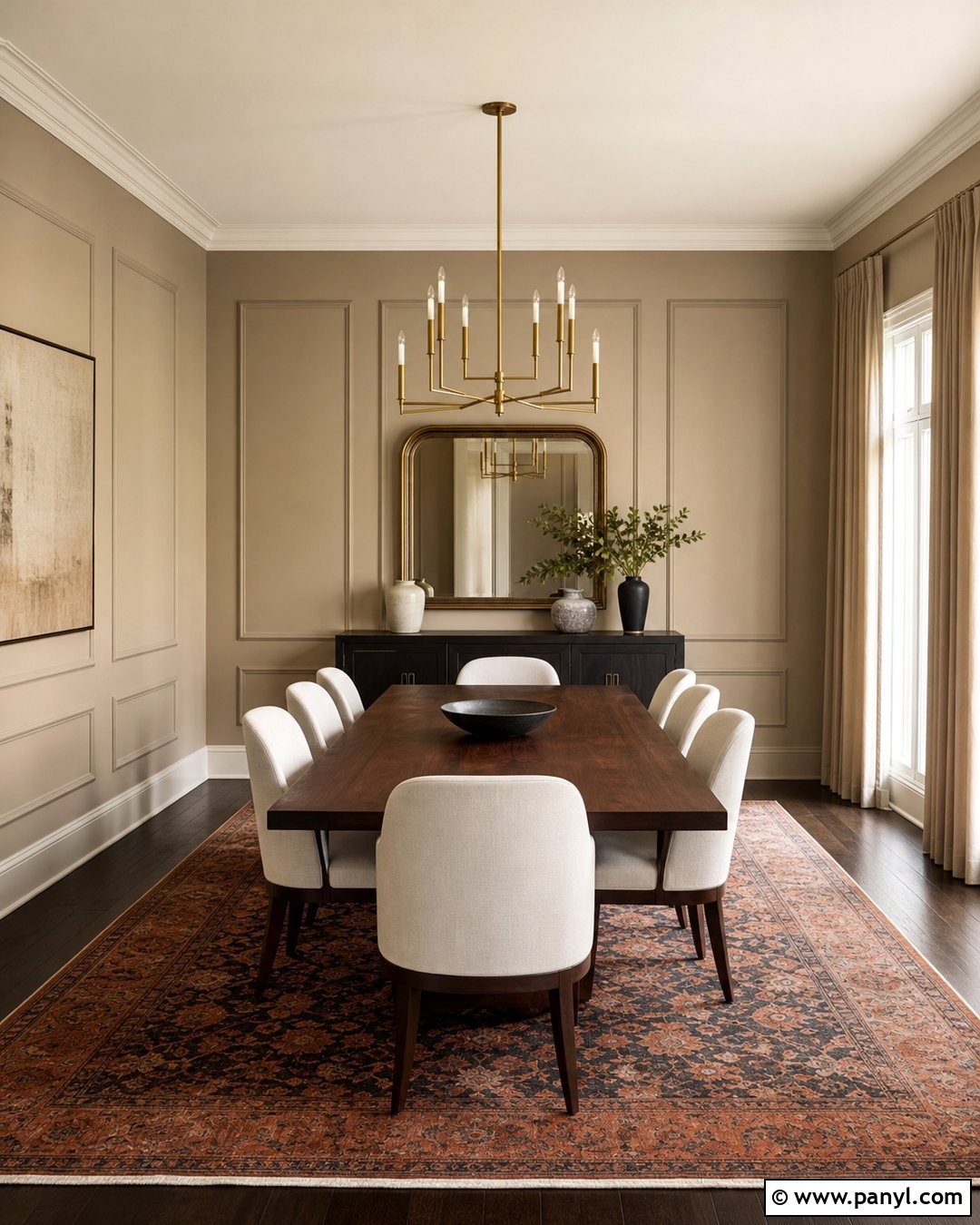Dark Beige Wall Dining Room - 35 beige colour wall ideas