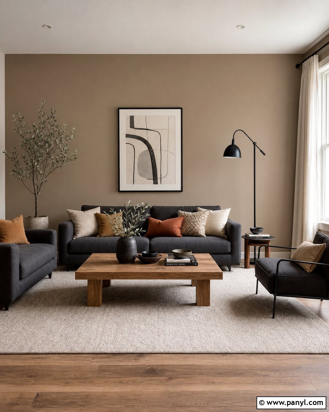 Dark Beige Walls With Charcoal Furniture - 20 Dark Beige Wall Color Ideas