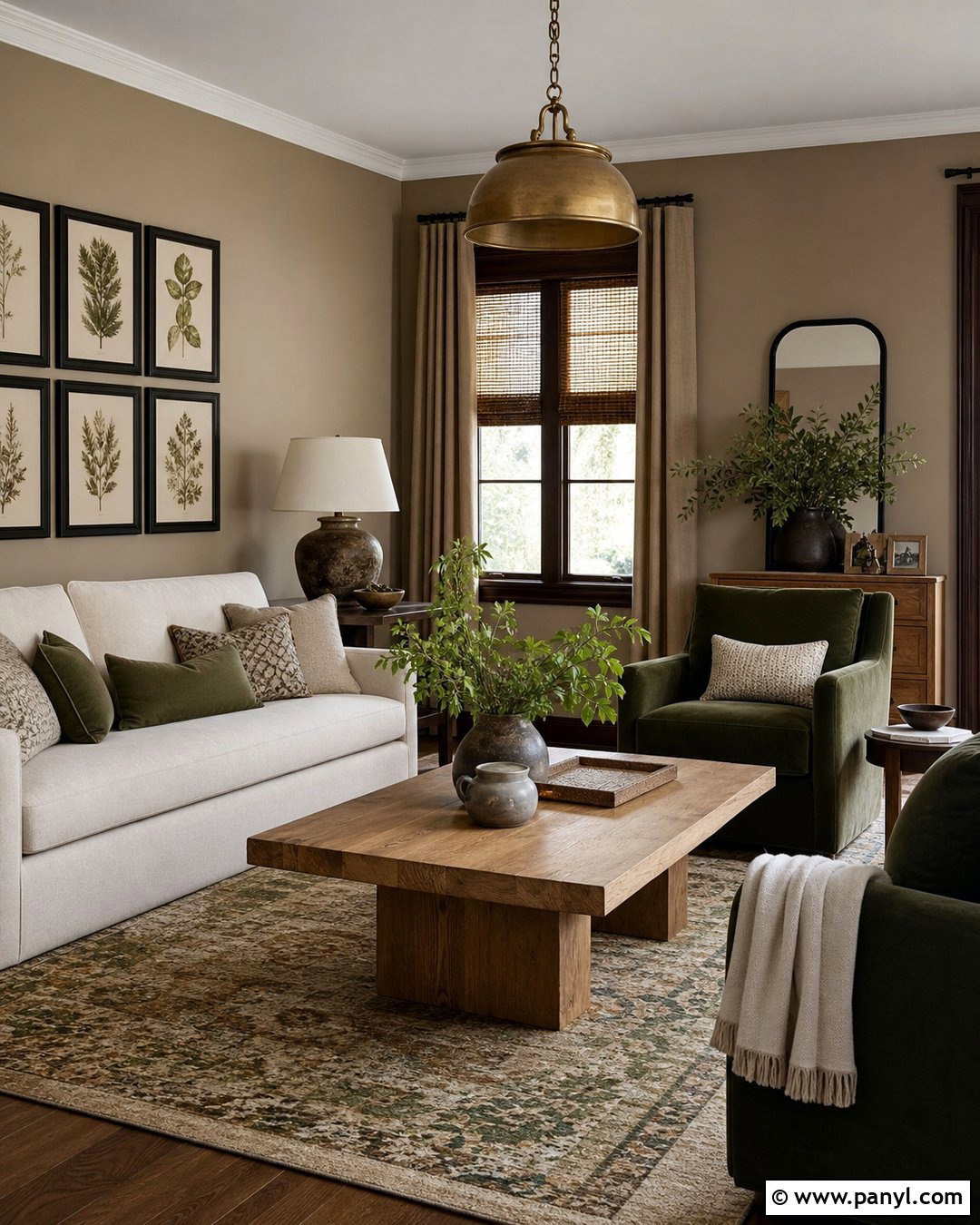 Dark Beige Walls With Forest Green Decor - 20 Dark Beige Wall Color Ideas