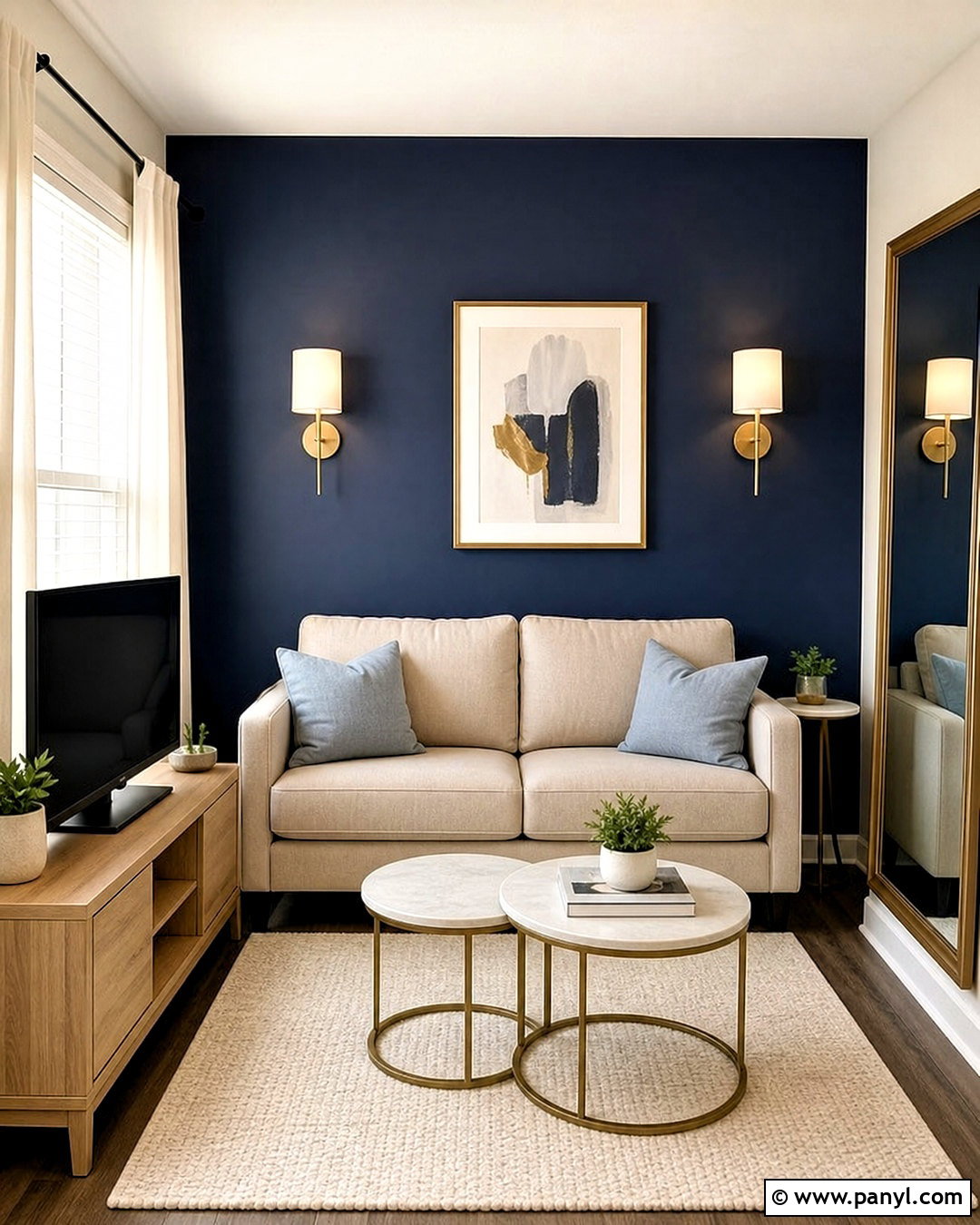 Dark Blue Accent Wall In Small Living Room - 20 dark blue accent wall living room ideas