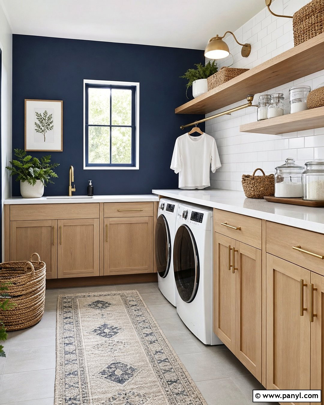 Dark Blue Accent Wall Laundry Room - 35 Dark Blue Accent Wall Ideas