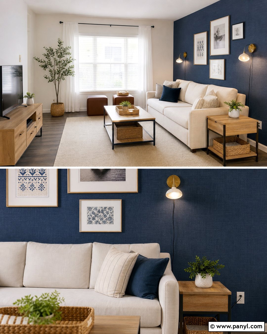 Dark Blue Accent Wall Rental Apartment - 35 Dark Blue Accent Wall Ideas