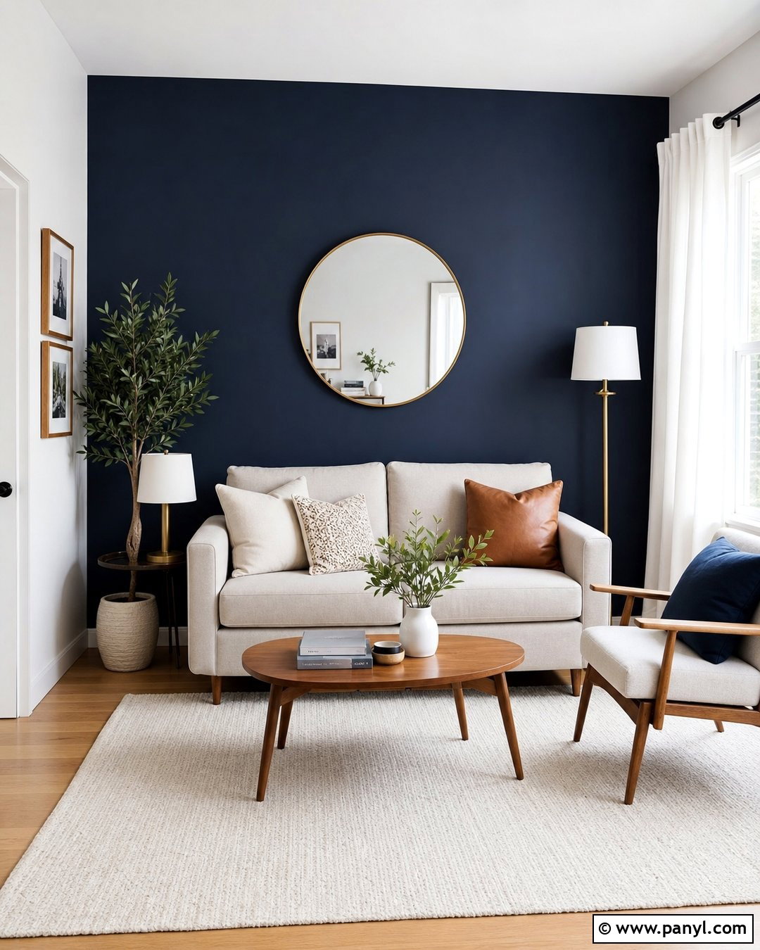 Dark Blue Accent Wall Small Living Room - 35 Dark Blue Accent Wall Ideas