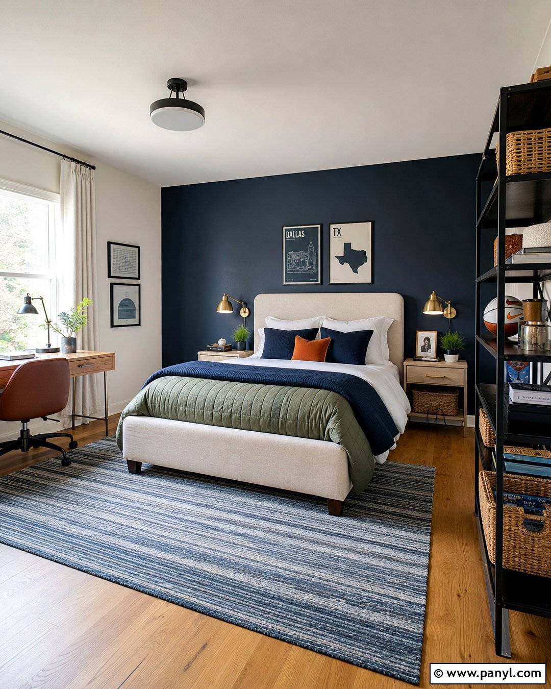 Dark Blue Accent Wall Teen Bedroom - 35 Dark Blue Accent Wall Ideas
