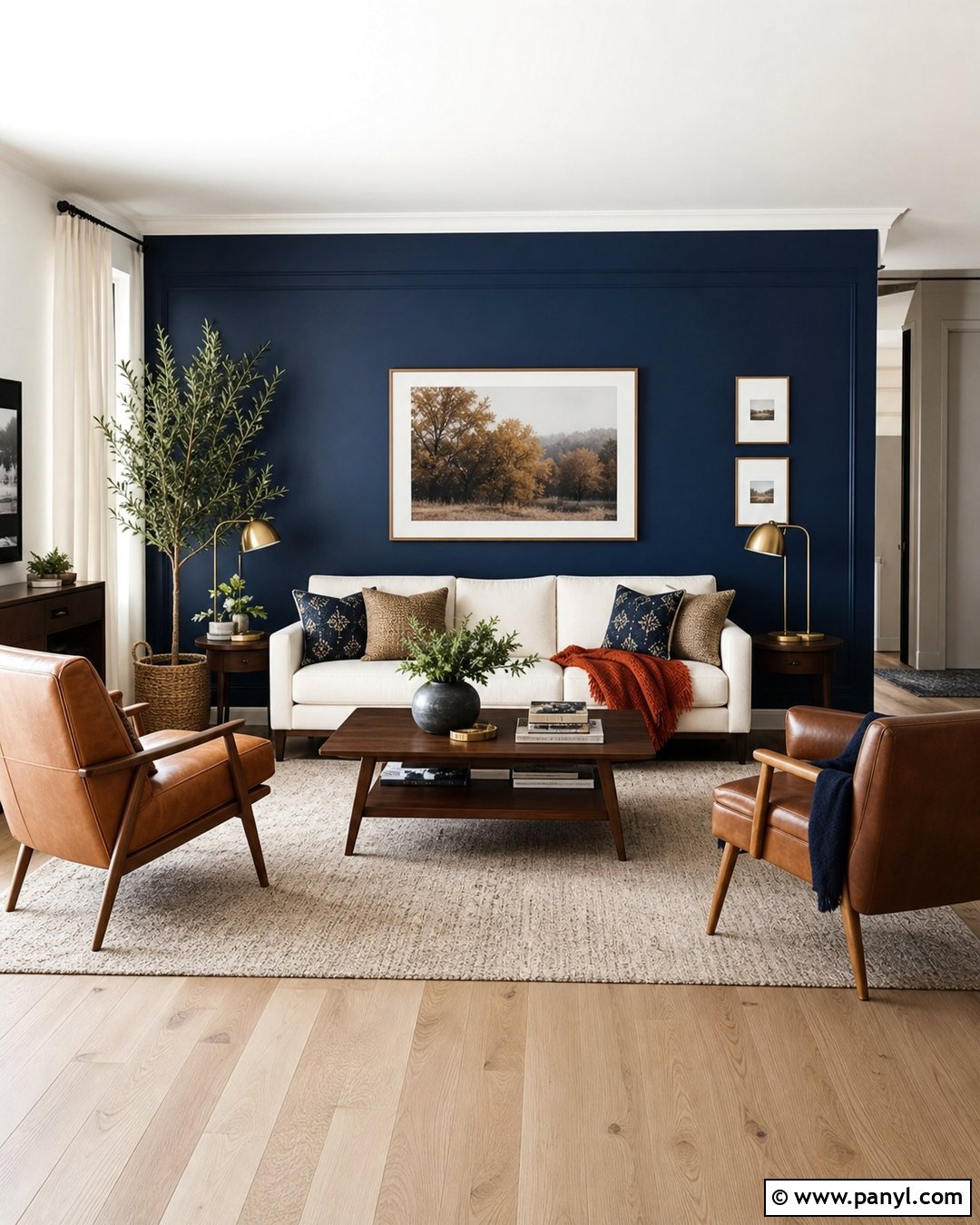 35 Dark Blue Accent Wall Ideas for Serene Modern Spaces