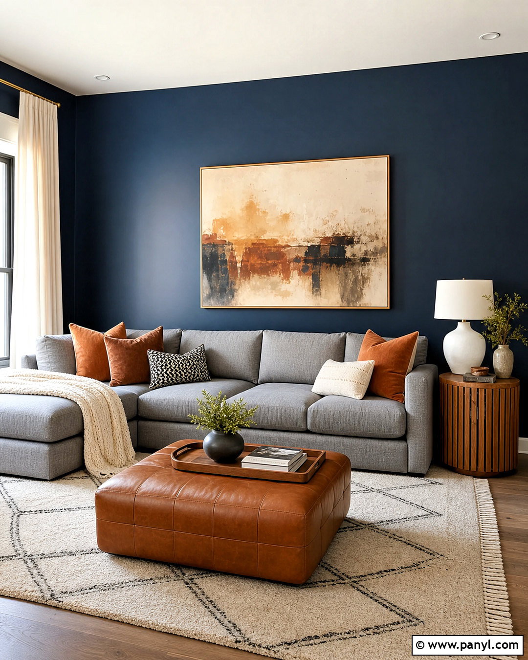 20 Dark Blue Accent Wall Living Room Ideas for Bold Modern Style