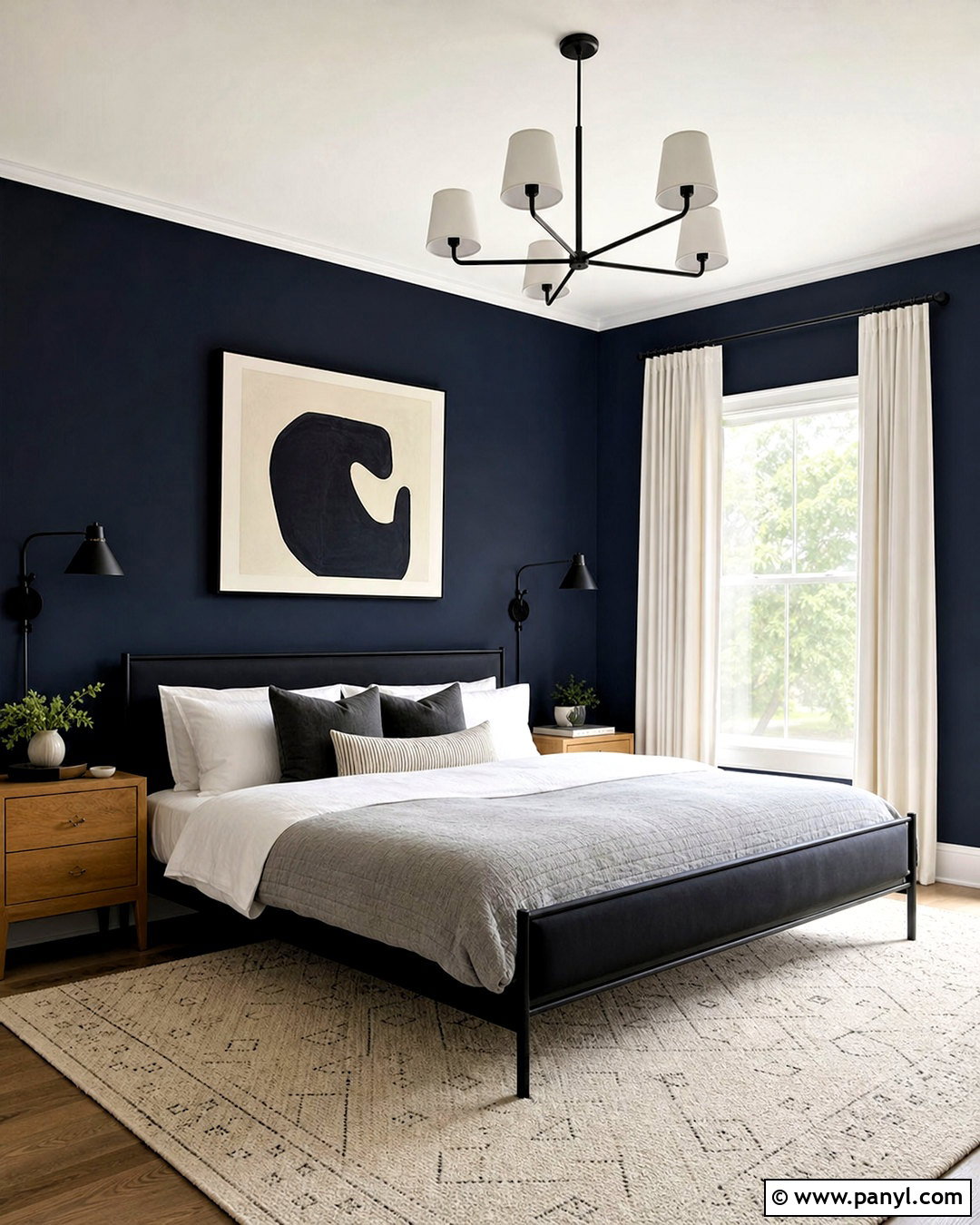 Dark Blue And Black Bedroom - 20 dark blue wall bedroom ideas