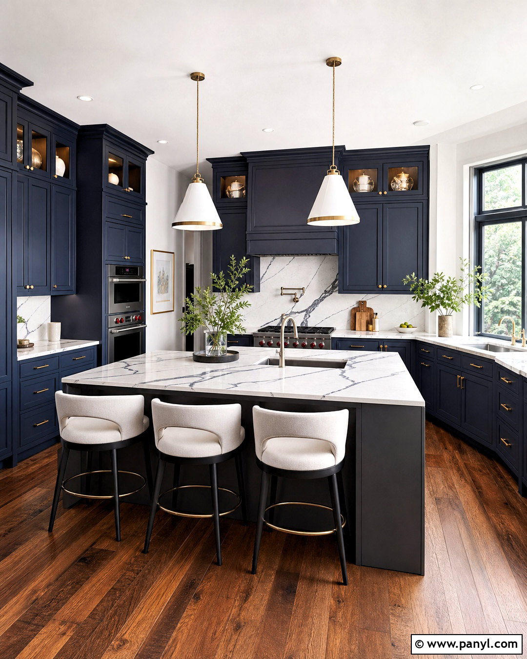 Dark Blue And Graphite Grey Kitchen - 20 grey and blue kitchen ideas